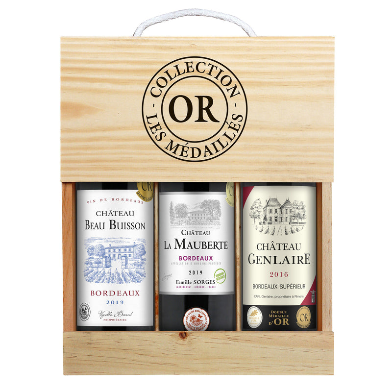 Ξυλοκιβώτιο Γαλλικών κρασιών - Wooden Case 3 bottles